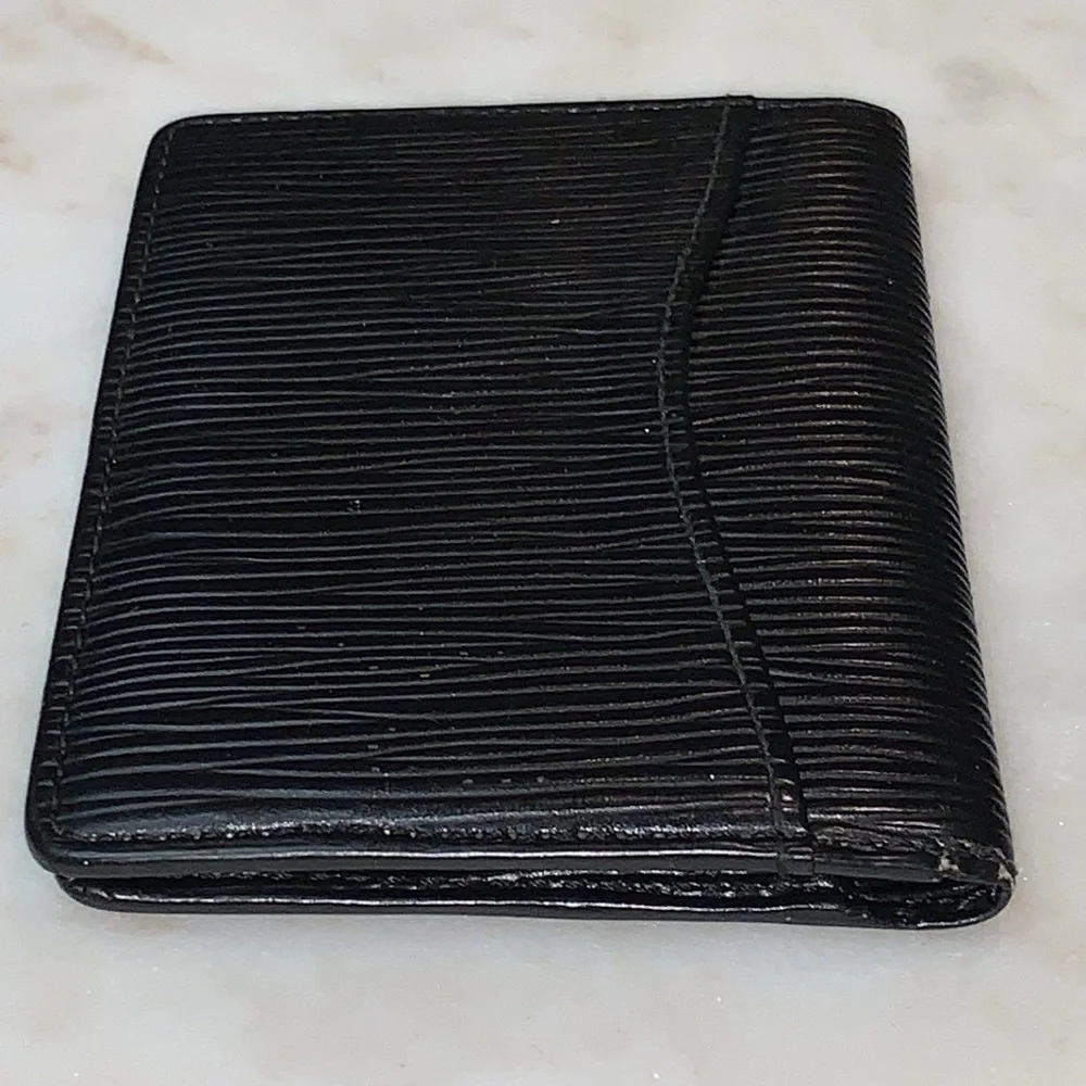LOUIS VUITTON POCHETTE BLACK EPI LEATHER VINTAGE CARDHOLDER WALLET FRANCE